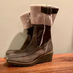 Leather and shearling boots Nine West NEW!!